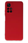 Mey İthalat®   Redmi Note 11T Kılıf Nano içi Kadife Silikon - Kırmızı