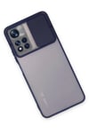Mey İthalat®   Redmi Note 11T Kılıf Palm Buzlu Kamera Sürgülü Silikon - Lacivert