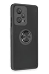 Mey İthalat®   Redmi Note 12 5G Kılıf Montreal Yüzüklü Silikon Kapak - Siyah