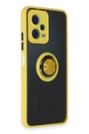 Mey İthalat®   Redmi Note 12 5G Kılıf Montreal Yüzüklü Silikon Kapak - Sarı