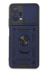 Mey İthalat®   Redmi Note 12 5G Kılıf Pars Lens Yüzüklü Silikon - Lacivert