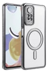 Mey İthalat®   Redmi Note 12 Pro 4G Joke Simli Magneticsafe Kılıf - Siyah