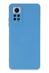 Mey İthalat®   Redmi Note 12 Pro 4G Kılıf Nano içi Kadife Silikon - Mavi