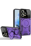 Mey İthalat®   Redmi Note 12 Pro 5G Kılıf Joy Lens Standlı Kapak - Mor