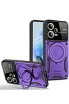 Mey İthalat®   Redmi Note 12 Pro 5G Kılıf Joy Lens Standlı Kapak - Mor