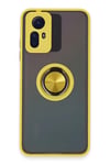 Mey İthalat®   Redmi Note 12S Kılıf Montreal Yüzüklü Silikon Kapak - Sarı