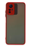 Mey İthalat®   Redmi Note 12S Kılıf Montreal Silikon Kapak - Kırmızı