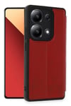 Mey İthalat®   Redmi Note 13 4G Kılıf Flip Cover - Kırmızı