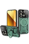 Mey İthalat®   Redmi Note 13 4G Kılıf Joy Lens Standlı Kapak - Koyu Yeşil