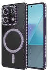 Mey İthalat®   Redmi Note 13 Pro 4G Joke Simli Magneticsafe Kılıf - Derin Mor