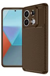 Mey İthalat®   Redmi Note 13 Pro 4G Kılıf Auto Focus Karbon Kapak - Kahverengi