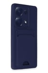 Mey İthalat®   Redmi Note 13 Pro 4G Kılıf Kelvin Kartvizitli Silikon - Lacivert