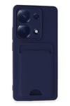 Mey İthalat®   Redmi Note 13 Pro 4G Kılıf Kelvin Kartvizitli Silikon - Lacivert