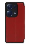 Mey İthalat®   Redmi Note 13 Pro 4G Kılıf Flip Cover - Kırmızı
