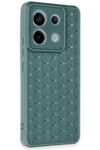 Mey İthalat®   Redmi Note 13 Pro 5G Kılıf Petek Silikon Kapak - Koyu Yeşil