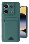 Mey İthalat®   Redmi Note 13 Pro 5G Kılıf Kelvin Kartvizitli Silikon - Koyu Yeşil