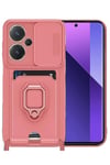 Mey İthalat®   Redmi Note 13 Pro Plus Kılıf Zuma Kartvizitli Yüzüklü Silikon - Pembe