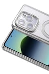 Mey İthalat®   Redmi Note 14 4G Joke Simli Magneticsafe Kılıf - Gümüş