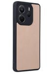 Mey İthalat®   Redmi Note 14 4G Kılıf Aras Deri Kapak - Pudra