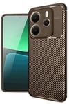 Mey İthalat®   Redmi Note 14 4G Kılıf Auto Focus Karbon Kapak - Kahverengi