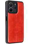 Mey İthalat®   Redmi Note 14 4G Kılıf Flip Cover - Kırmızı