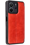 Mey İthalat®   Redmi Note 14 4G Kılıf Flip Cover - Kırmızı