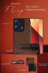Mey İthalat®   Redmi Note 14 4G Kılıf Flip Cover - Kırmızı