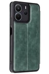 Mey İthalat®   Redmi Note 14 4G Kılıf Flip Cover - Koyu Yeşil