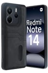 Mey İthalat®   Redmi Note 14 4G Kılıf Sara Kartvizitli Deri Kılıf - Siyah