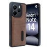 Mey İthalat®   Redmi Note 14 4G Kılıf Sara Kartvizitli Deri Kılıf - Taba