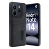 Mey İthalat®   Redmi Note 14 4G Kılıf Sara Kartvizitli Deri Kılıf - Siyah
