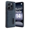 Mey İthalat®   Redmi Note 14 4G Kılıf Sara Kartvizitli Deri Kılıf - Lacivert