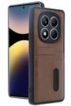 Mey İthalat®   Redmi Note 14 Pro 4G Kılıf Sara Kartvizitli Deri Kılıf - Taba
