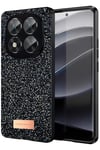 Mey İthalat®   Redmi Note 14 Pro 5G Bright Simli Kapak - Siyah