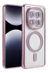 Mey İthalat®   Redmi Note 14 Pro 5G Joke Simli Magneticsafe Kılıf - Pembe