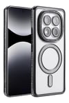 Mey İthalat®   Redmi Note 14 Pro 5G Joke Simli Magneticsafe Kılıf - Siyah