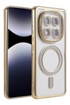 Mey İthalat®   Redmi Note 14 Pro 5G Joke Simli Magneticsafe Kılıf - Gold