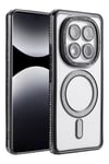 Mey İthalat®   Redmi Note 14 Pro 5G Joke Simli Magneticsafe Kılıf - Siyah