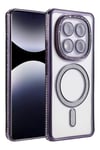 Mey İthalat®   Redmi Note 14 Pro 5G Joke Simli Magneticsafe Kılıf - Derin Mor