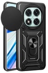Mey İthalat®   Redmi Note 14 Pro 5G Kılıf Pars Lens Yüzüklü Silikon - Siyah