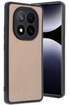 Mey İthalat®   Redmi Note 14 Pro 5G Kılıf Aras Deri Kapak - Pudra