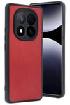 Mey İthalat®   Redmi Note 14 Pro 5G Kılıf Aras Deri Kapak - Kırmızı
