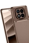 Mey İthalat®   Redmi Note 14 Pro 5G Kılıf Auto Focus Karbon Kapak - Kahverengi