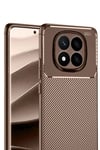 Mey İthalat®   Redmi Note 14 Pro 5G Kılıf Auto Focus Karbon Kapak - Kahverengi