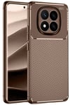 Mey İthalat®   Redmi Note 14 Pro 5G Kılıf Auto Focus Karbon Kapak - Kahverengi
