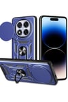 Mey İthalat®   Redmi Note 14 Pro Plus Kılıf Pars Lens Yüzüklü Silikon - Lacivert