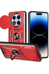 Mey İthalat®   Redmi Note 14 Pro Plus Kılıf Pars Lens Yüzüklü Silikon - Kırmızı