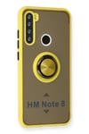 Mey İthalat®   Redmi Note 8 Kılıf Montreal Yüzüklü Silikon Kapak - Sarı