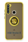 Mey İthalat®   Redmi Note 8 Kılıf Montreal Yüzüklü Silikon Kapak - Sarı