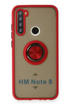 Mey İthalat®   Redmi Note 8 Kılıf Montreal Yüzüklü Silikon Kapak - Kırmızı